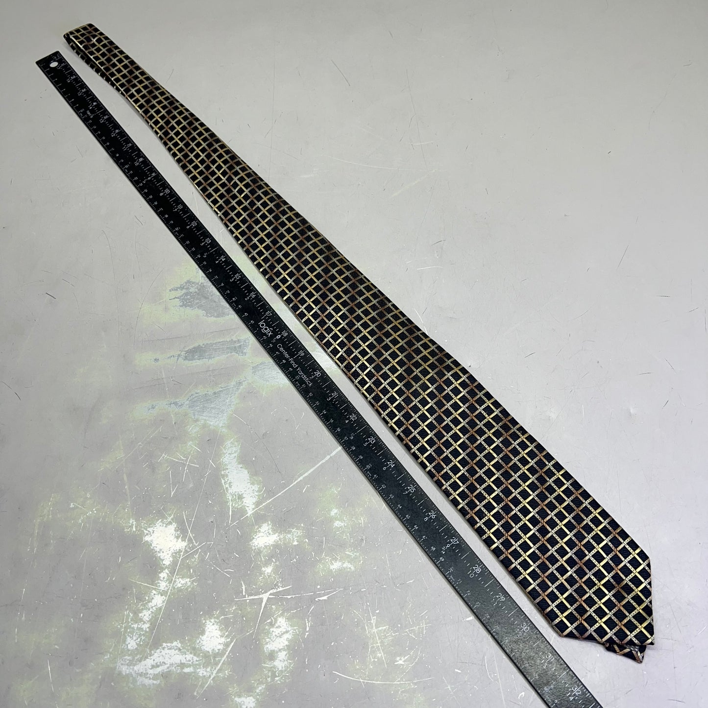 ALEXANDER JULIAN COLOURS Tile Design Tie 60" Gold/Black/Brown (Pre-Owned)