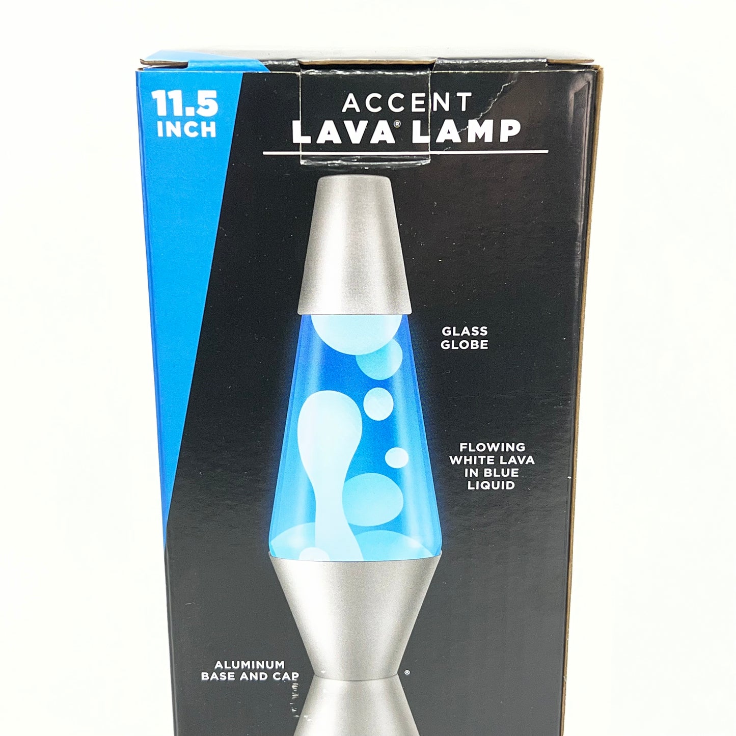 SCHYLING Accent Lava Lamp Illuminate Your Mood 11.5" Blue/White W/ Silver Base