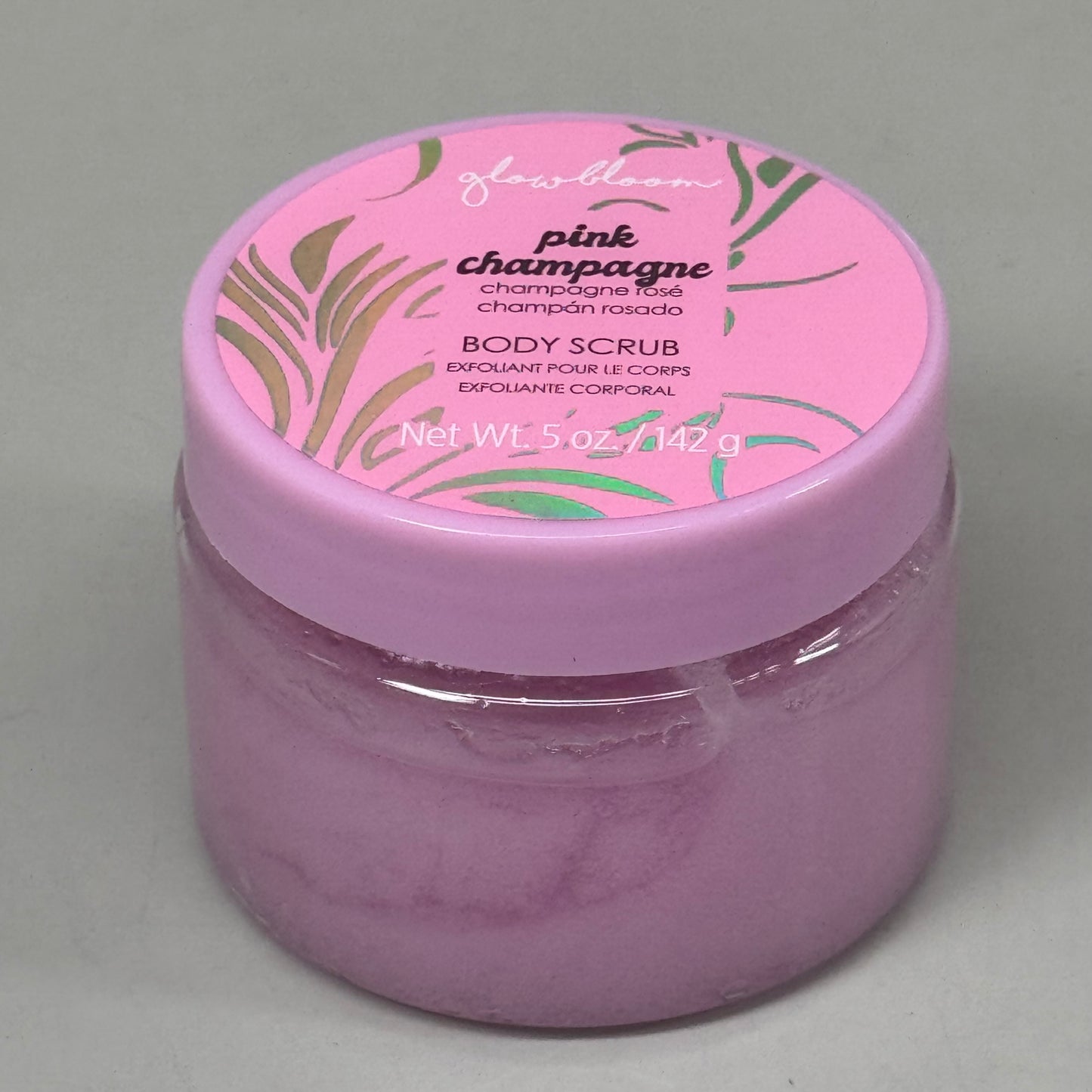 GLOW BLOOM (3 PACK) Body Scrub No Parabens & Phthalates Pink Champagne Scent 5oz