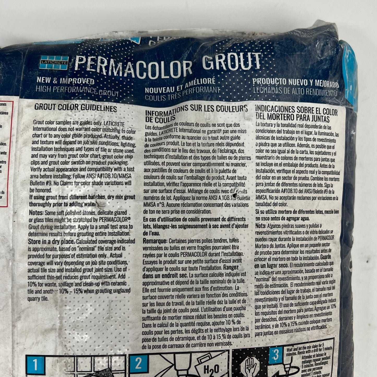 ZA@ LATICRETE Permacolor Grout High Performance Cementitious Tile Grout 20lbs 09 Frosty (As-Is)