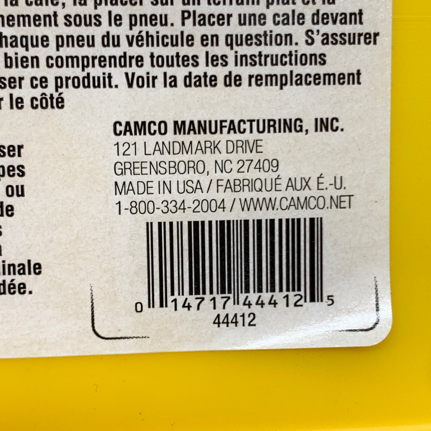 CAMCO 2 Pack Wheel Chock Yellow Fits Each Fits Tires up to 26-Inches 44412