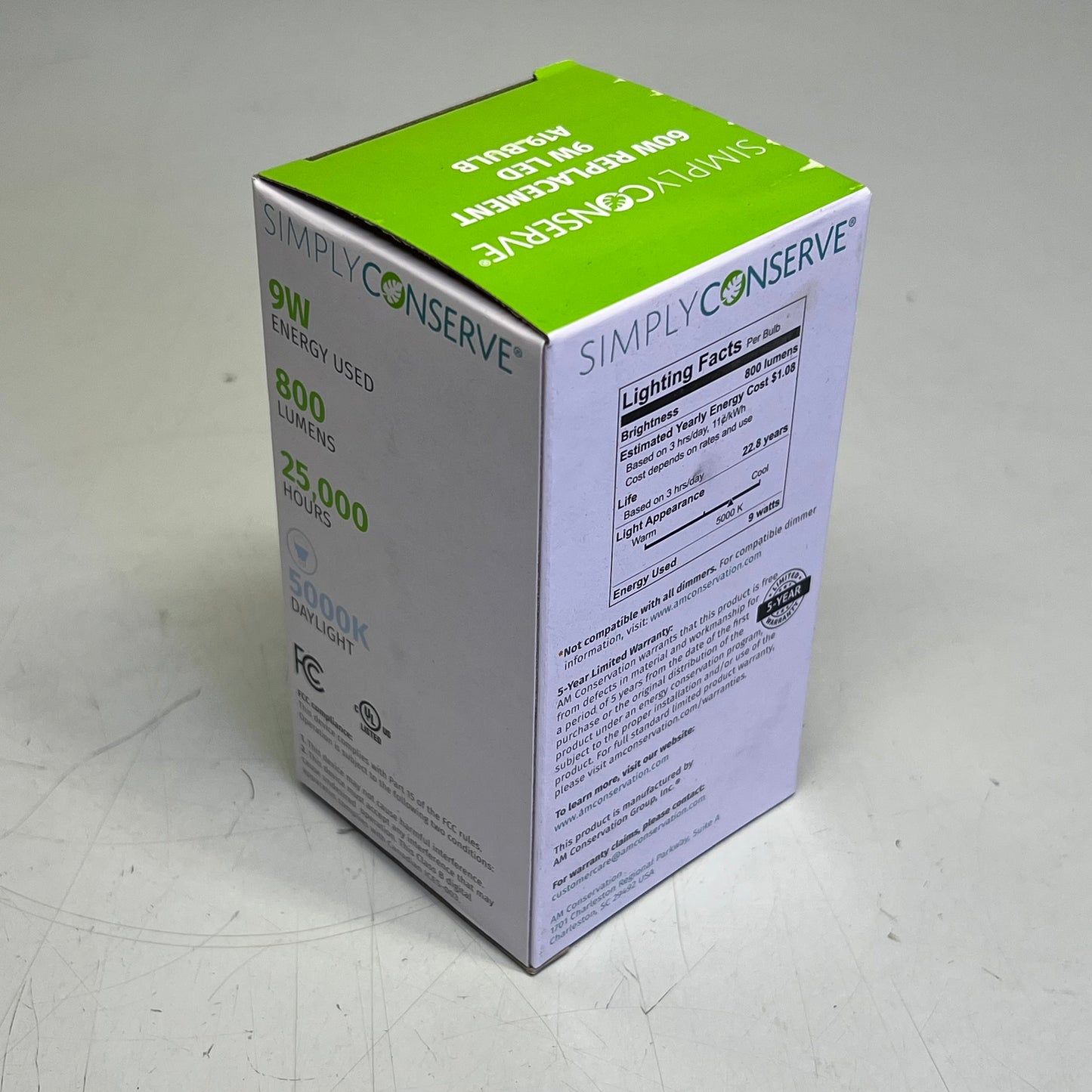 SIMPLY CONSERVE (3 PACK) LED Light Bulb 800 Lumens Daylight L09A1950KENCL