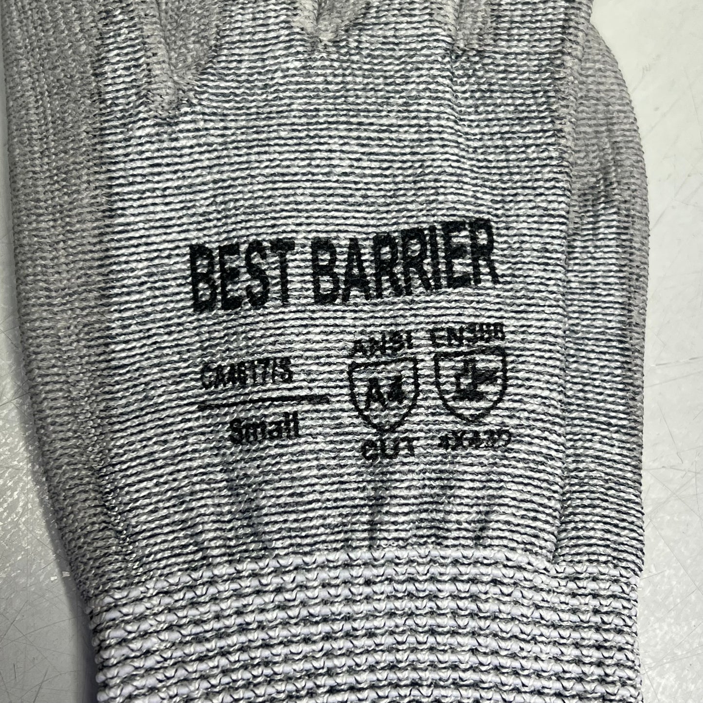 BEST BARRIER (12 PK) Gloves Anti-Cut Level 4 Cut PU Coated Sz S Grey CA4617