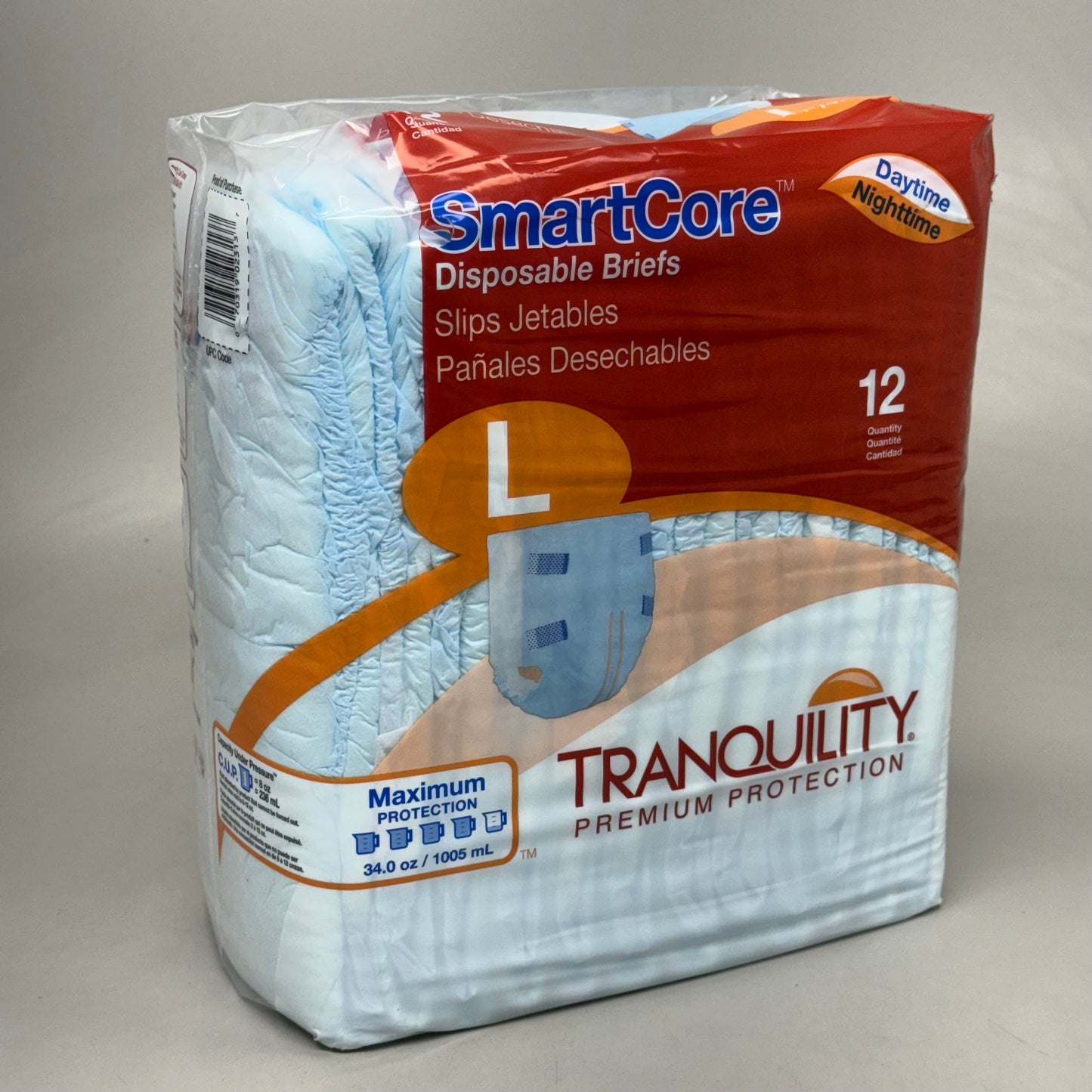 SMARTCORE (4 PK!) Tranquility Premium Protection Adult Diapers Latex Free Size L