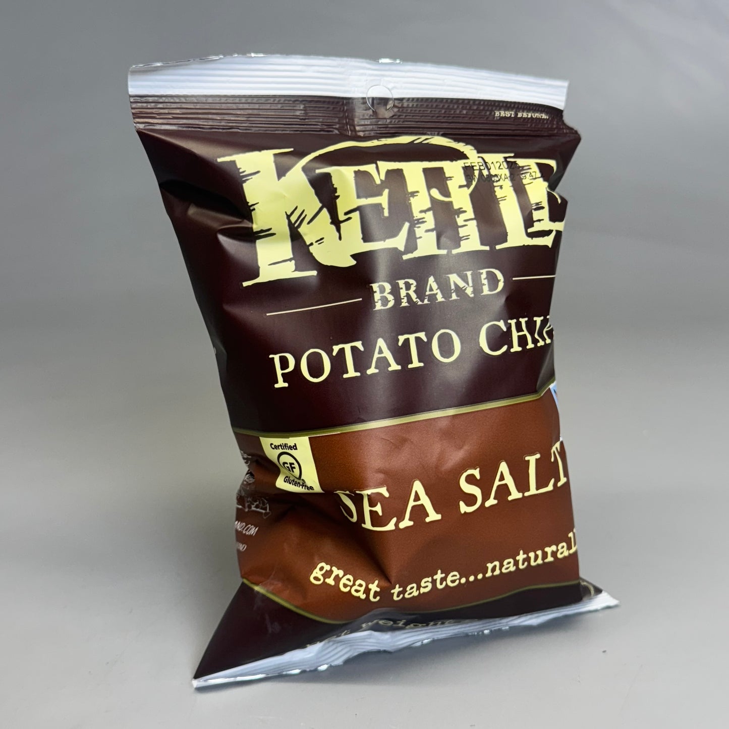 ZA@ KETTLE Potato Chips Stand with/ 4 Flavors, 2 oz bags BB 01/25