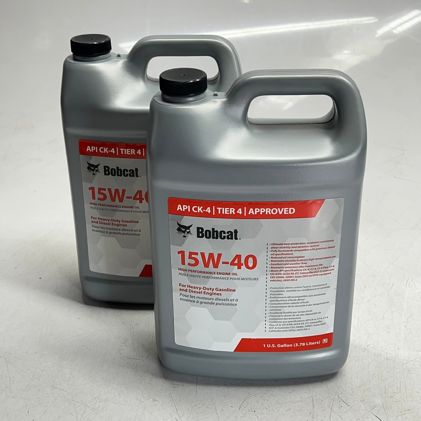 BOBCAT (2 PACK) High Performance Engine Oil 15w-40 for Diesel & Gasoline 1 Gal