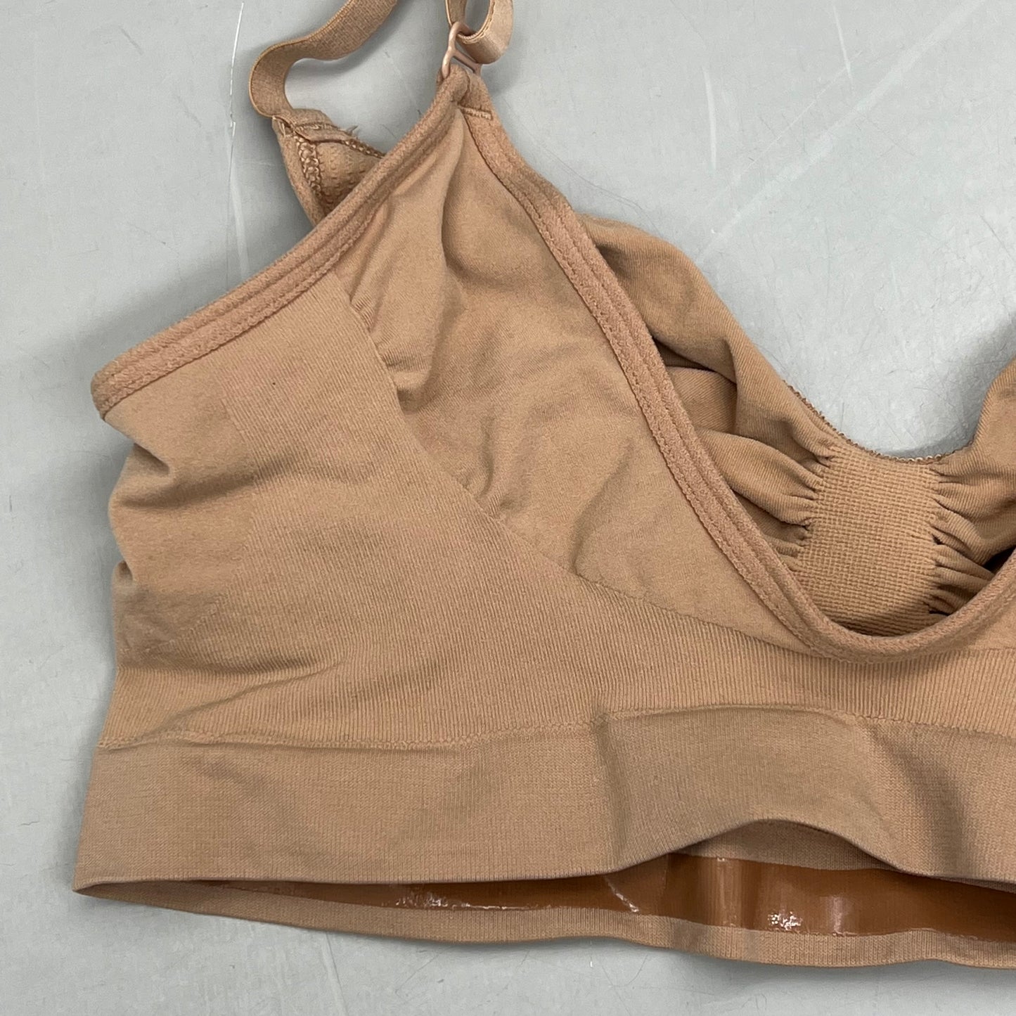 SKIMS Strong Support Seamless Bralette Pique Stitching Women's Sz 2X/3X Ochre