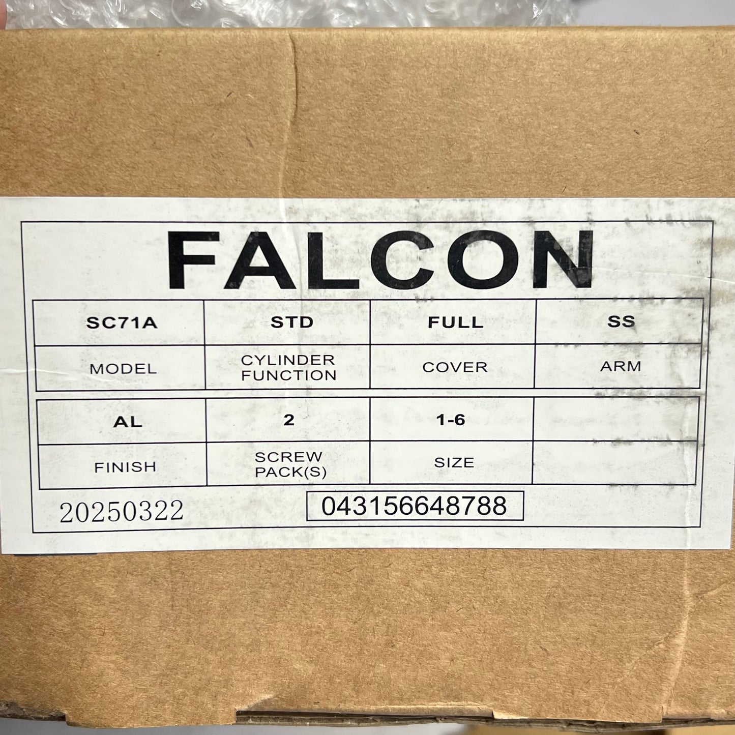 FALCON Door Closer W/ Heavy Duty Deadstop Hold Open Parallel Arm Aluminum SC71A