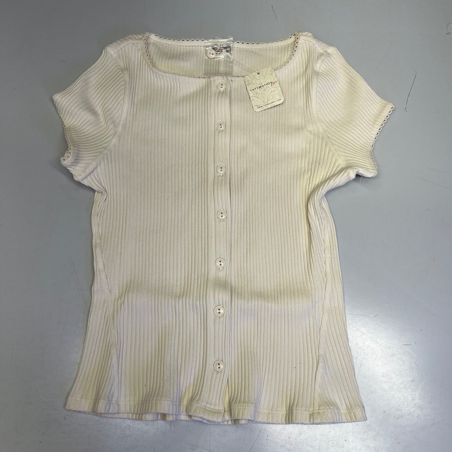 FREE PEOPLE Ribbed Cap Sleeve Most Wanted Cardi Women's Sz XS Ivory 92736032