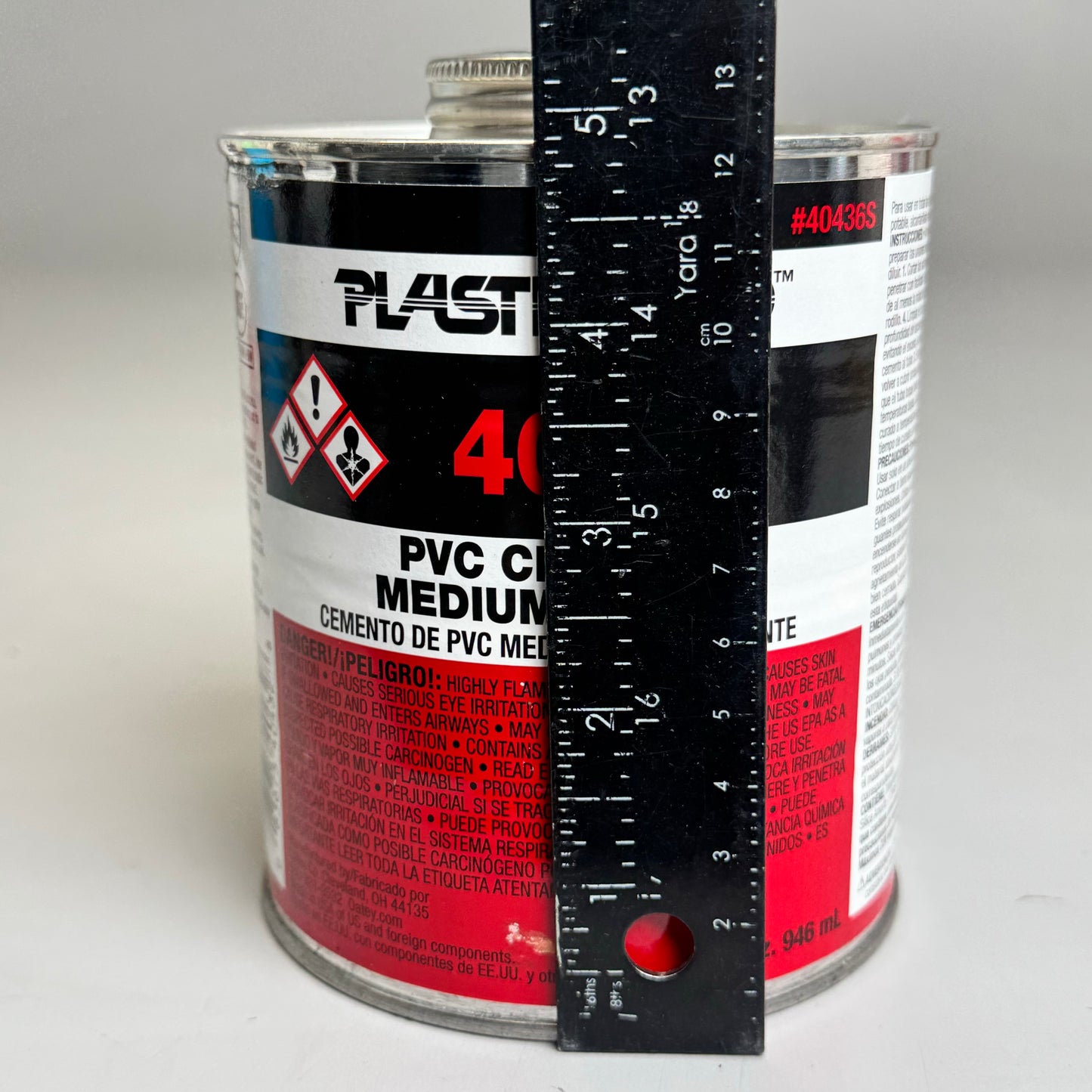 PLASTI-WELD PVC Cement Medium Clear 40436S 32oz Red/Black