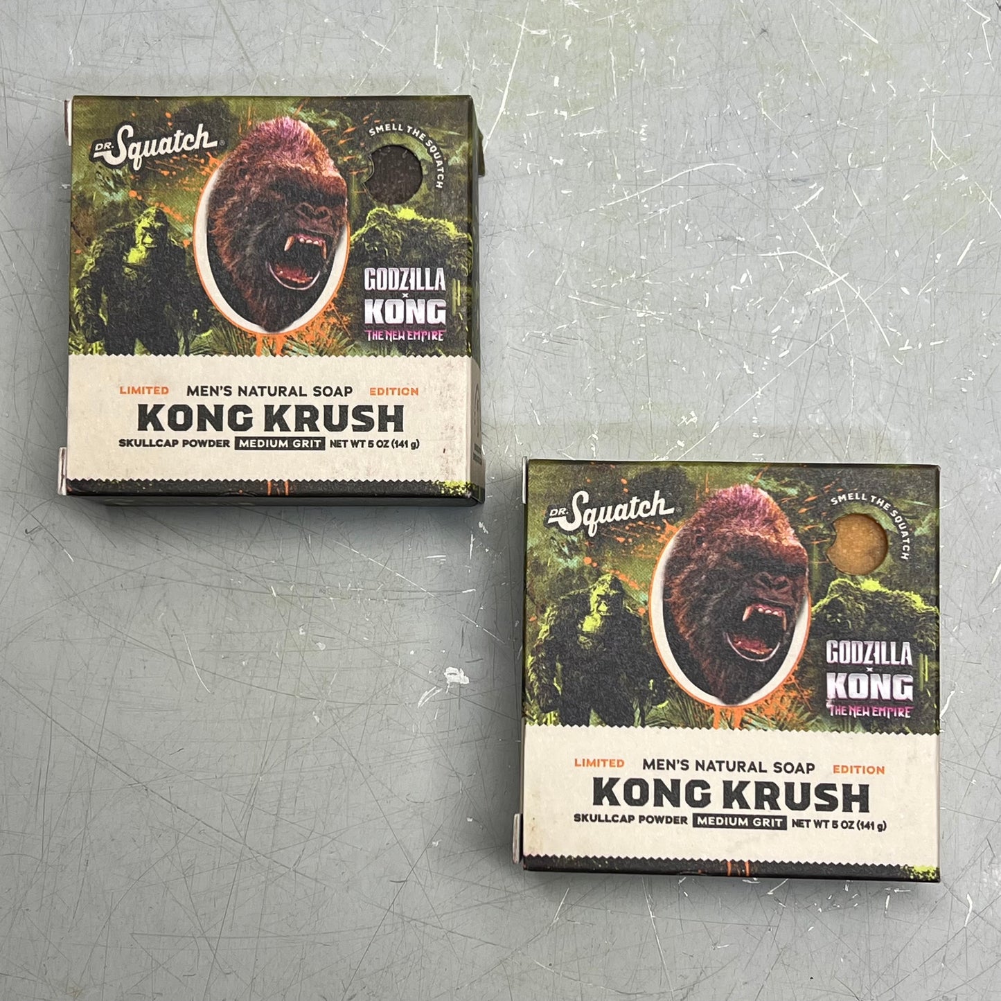 DR SQUATCH (2 PACK) Kong Krush Medium Grit Natural Bar Soap LIMITED EDITION 5 oz