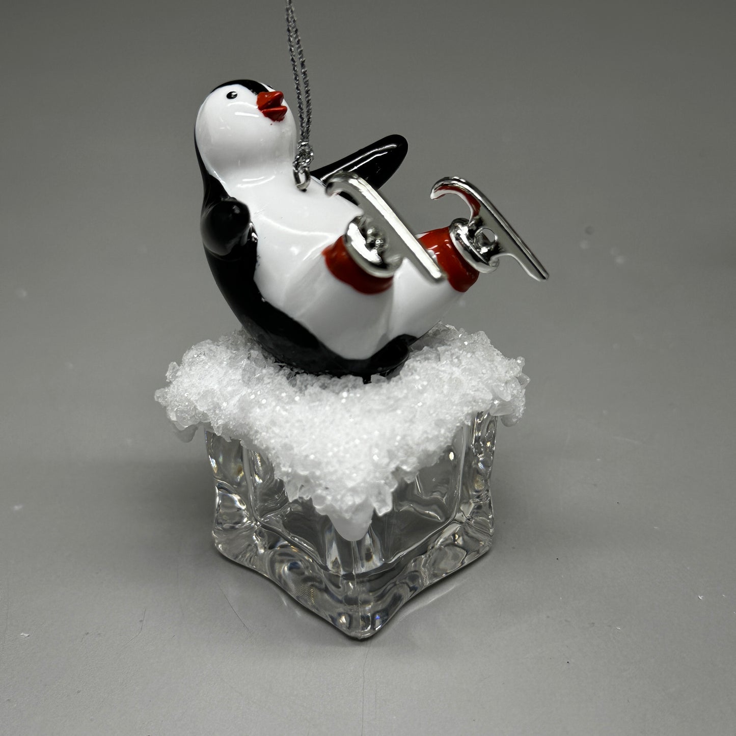 KURT S. ADLER Penguin On Ice Fallen Skater Christmas Ornament 4.25" T2458