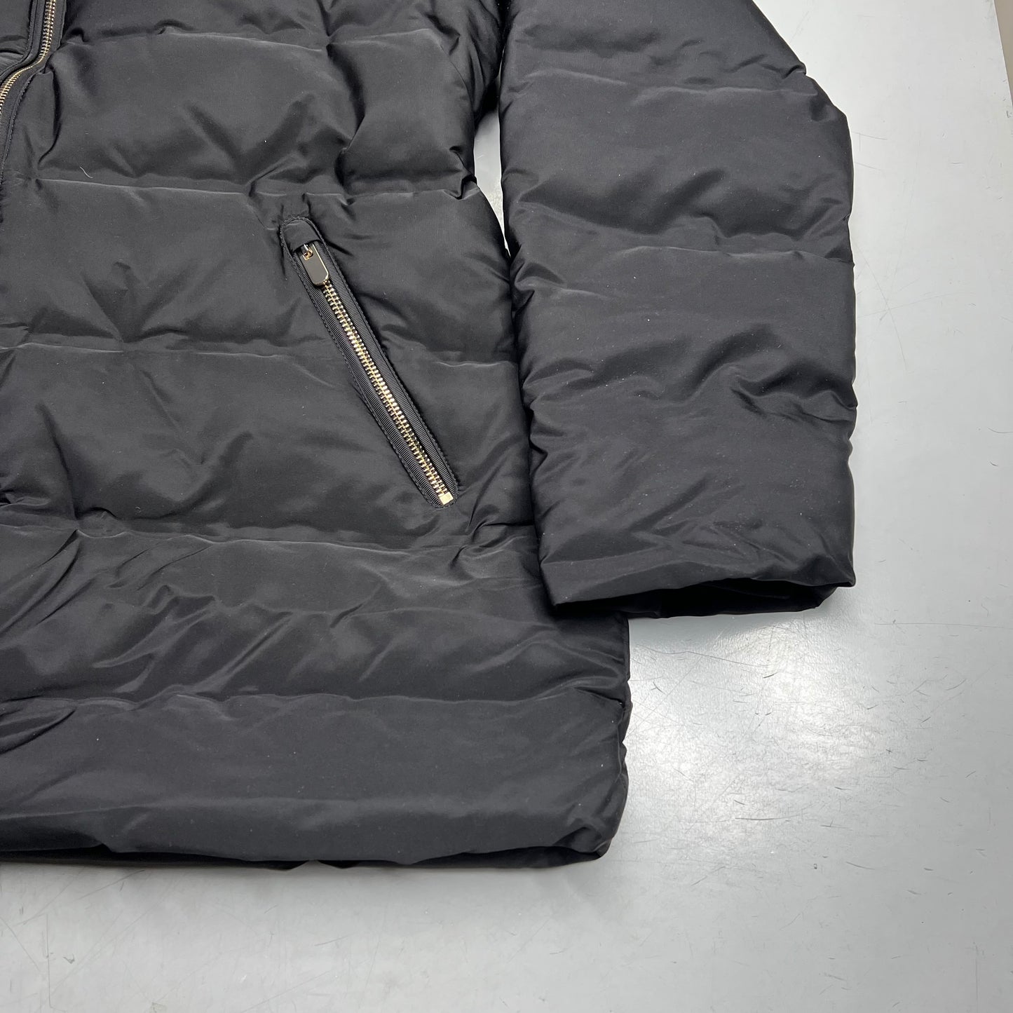 ZA@ ZARA Winter Coat W/ Faux Fur Hood Women's Sz XXL Black/Gold