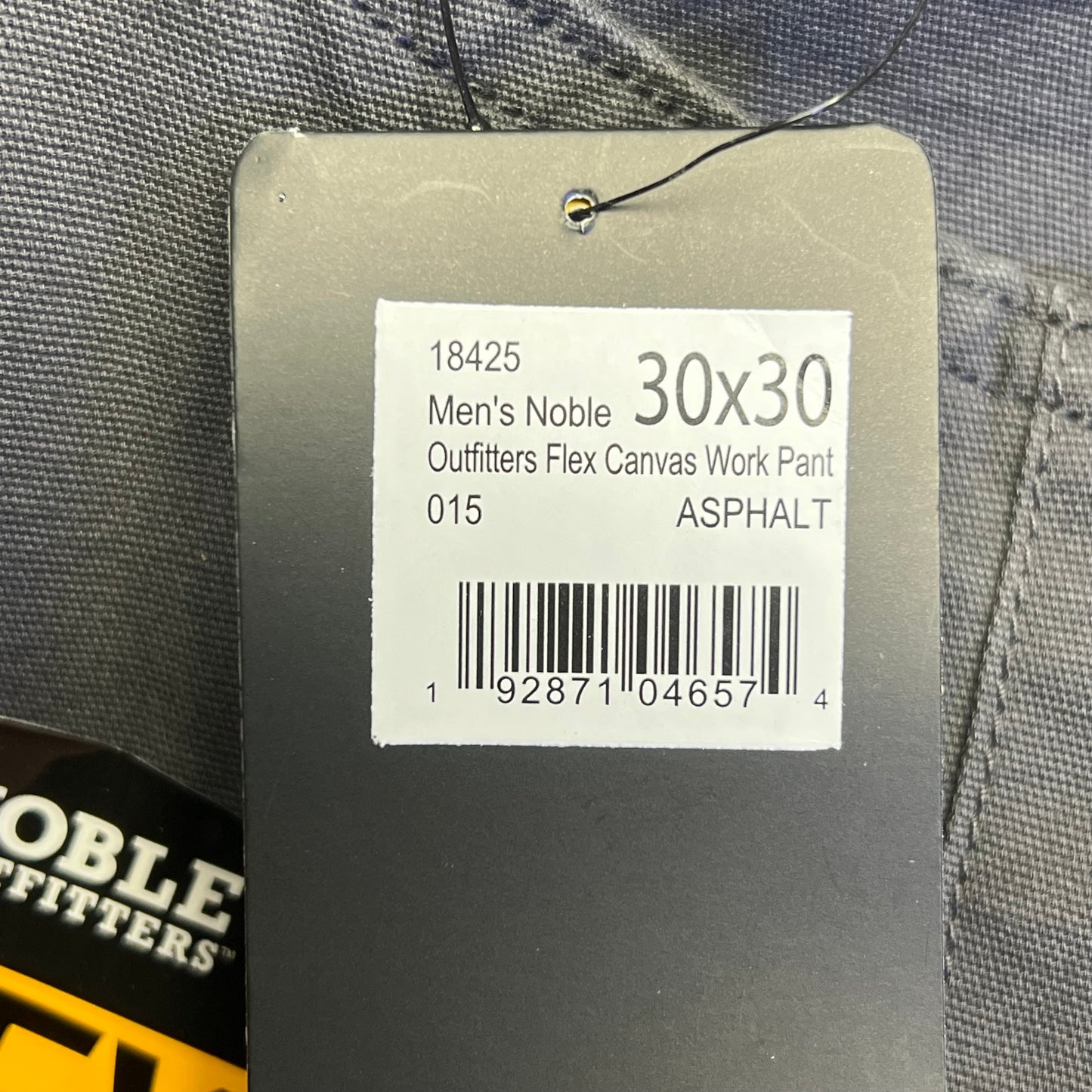 NOBLE OUTFITTERS Flex Stretch Canvas Work Pant Men's Sz 30x30 Asphalt 18425