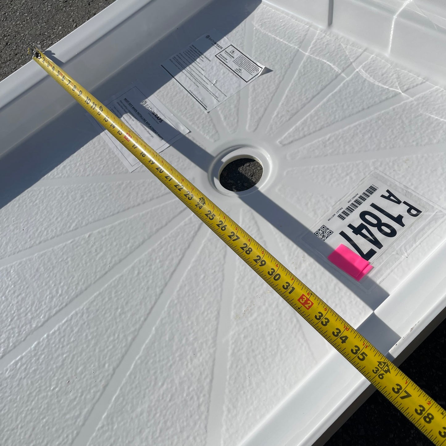 ZA@ BATHWRAPS Shower Floor White (AS-IS)