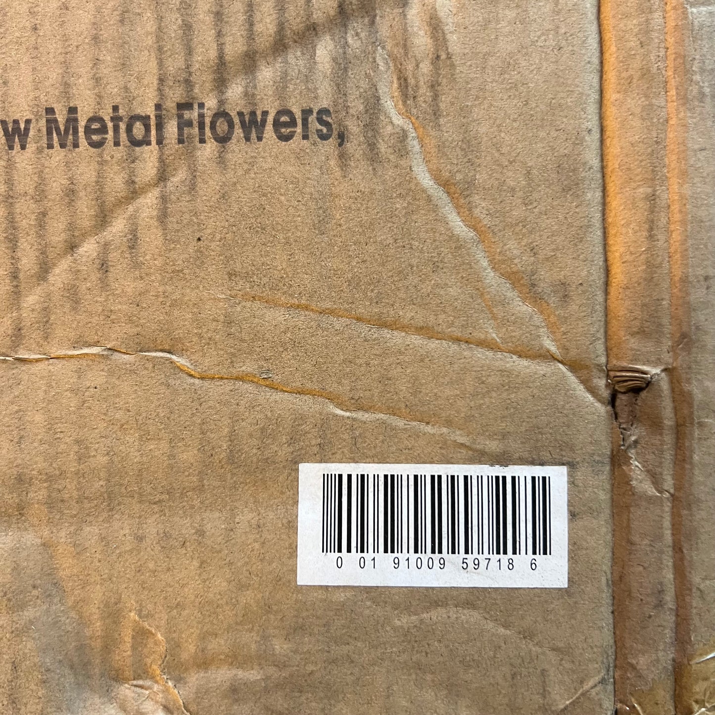 CREATIVECO-OP Wood Frame Mirror with Metal Flowers 49-1/4"H x 23.5"W Antique White DF7985 (New Other, Distressed Box)