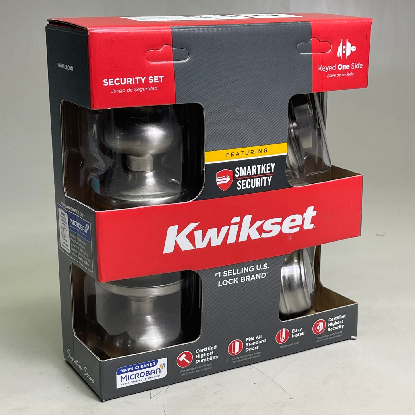 KWIKSET Smartkey Security Dual Key Door Knob Dead Bolt Satin Nickel (New Other)