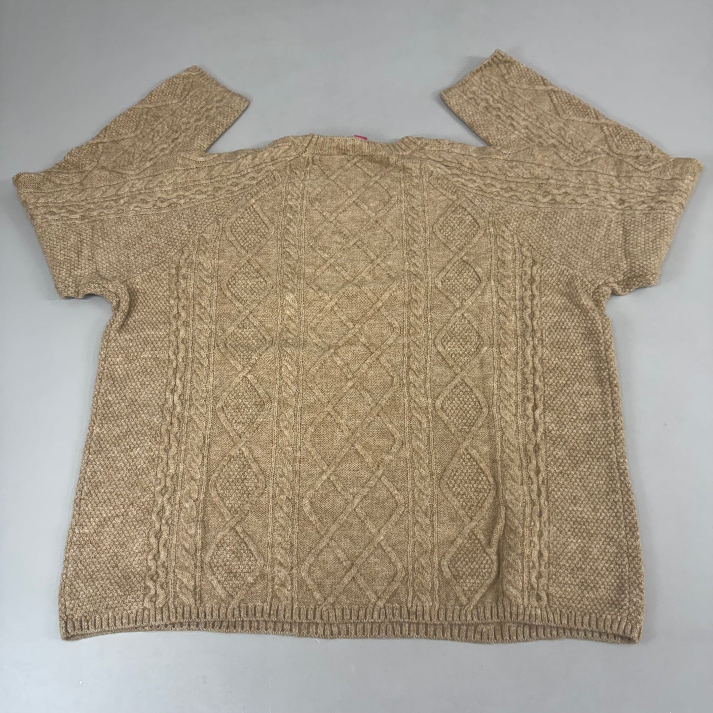 VINCE CAMUTO Cable Knit Sweater Women's Sz-L Latte Heather SC2895