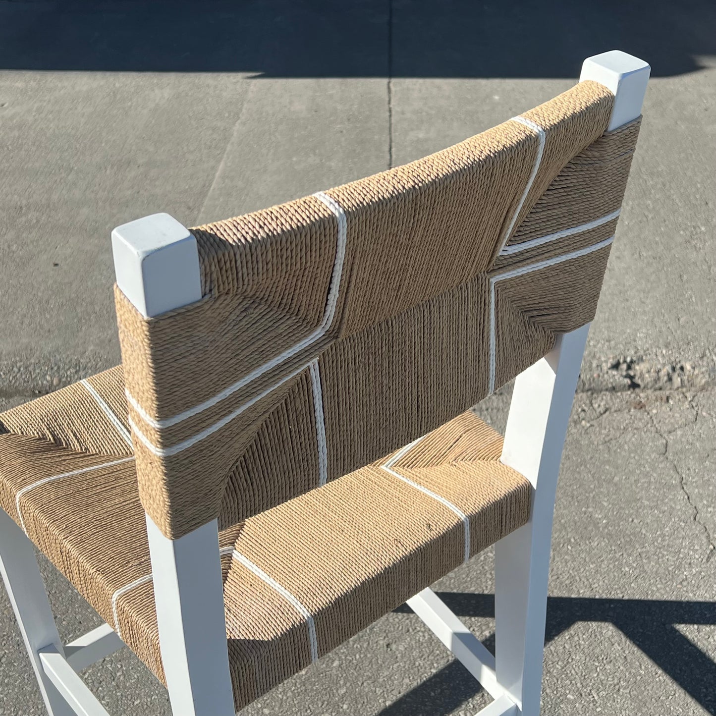 ZA@ COURTNEY LEACH Bohemian Design Talli Natural Stool 29.5"x21"x23" Brown/White 249-13888-HD