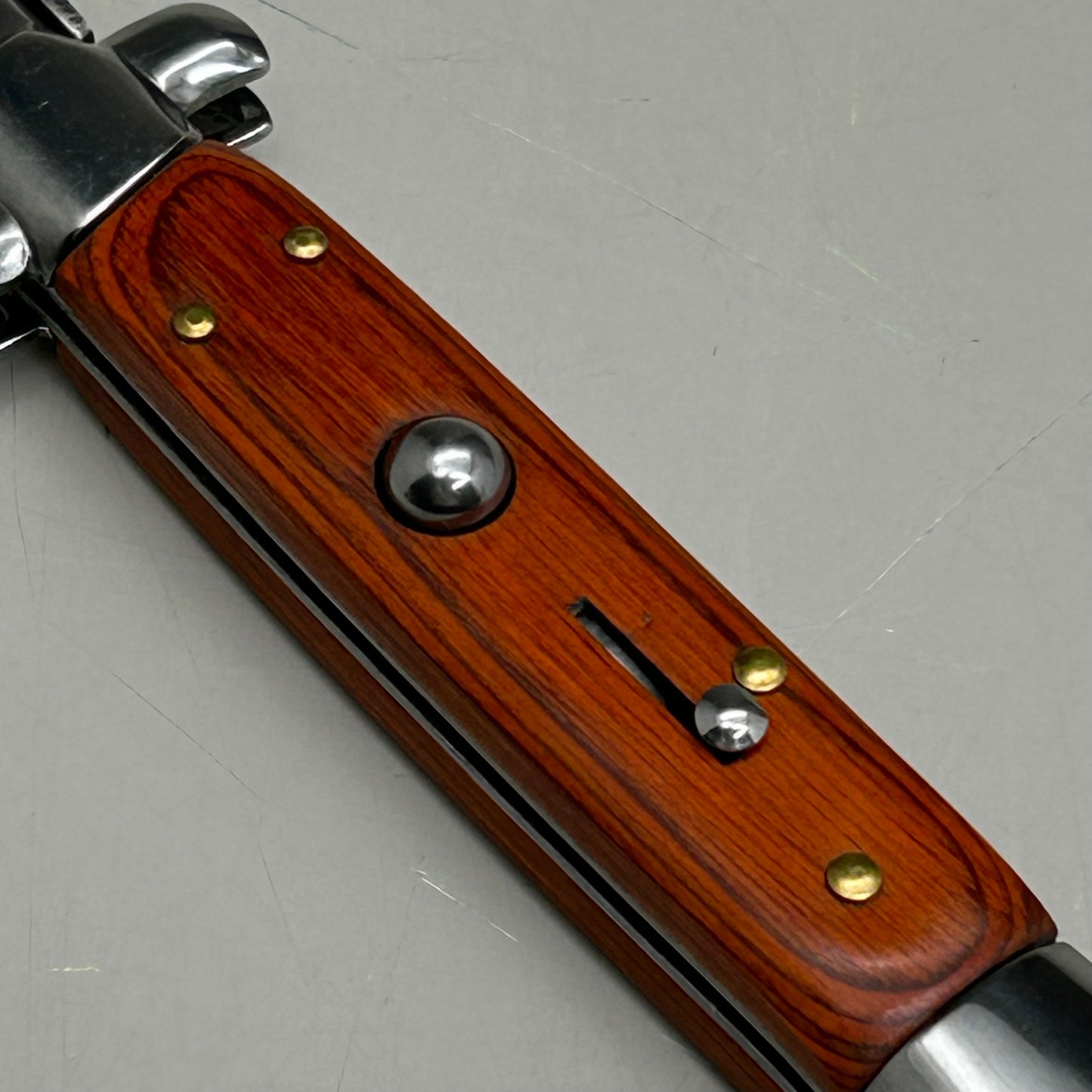 ZA@ ARMED FORCE TACTICAL Hand Crafted OTF Pocket Knife 9" Knife 4" Blade Red/Wood ST-7WD