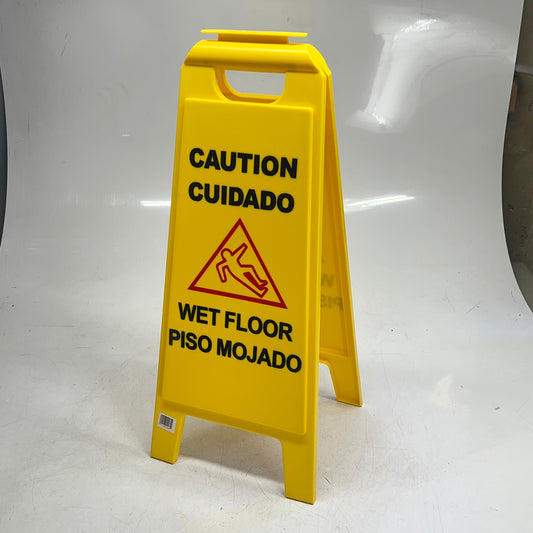 CARLISLE Wet Floor Sign English/spanish Professional Quality 25" Yellow 36900|00
