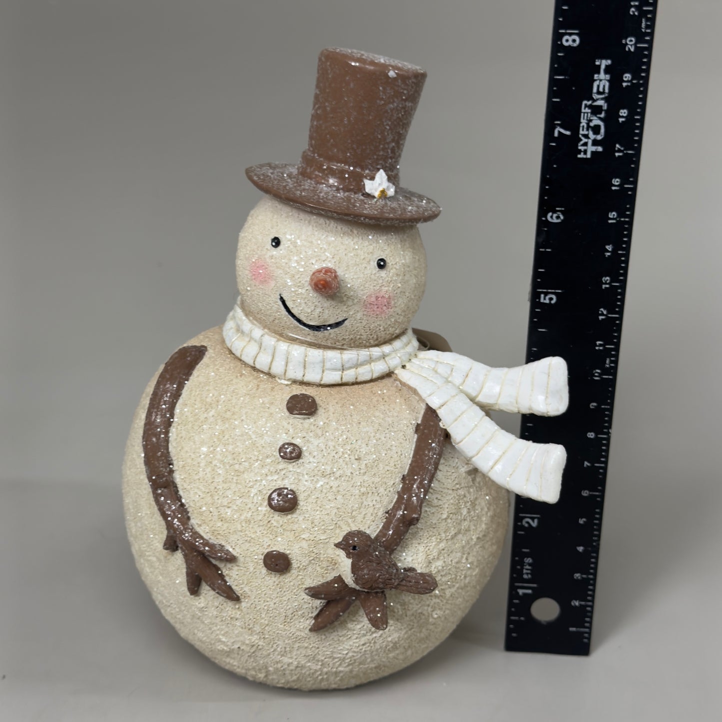 RAZ IMPORT (2 PACK) Resin Whimsical Snowman w/ Bird Betsey Cavallo 8" 4407029