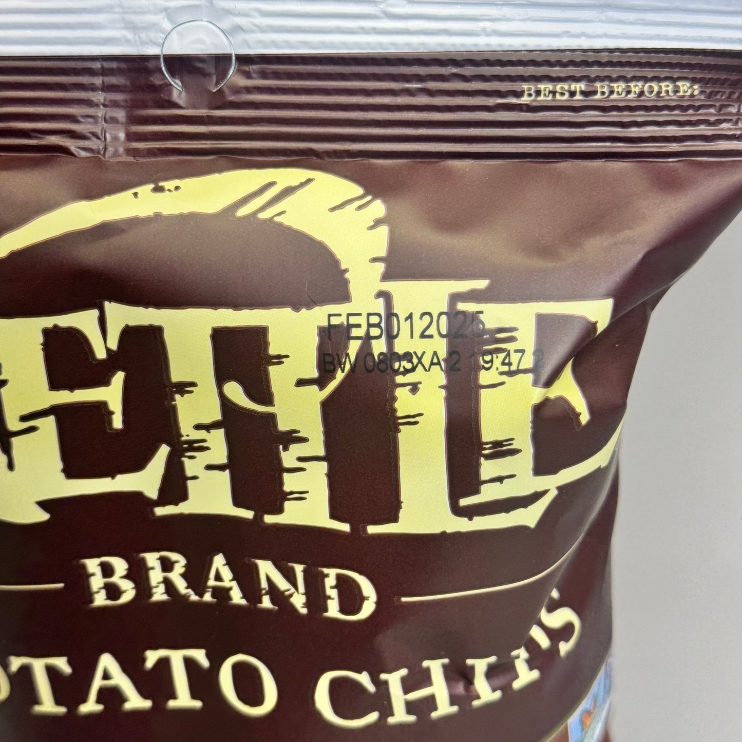 ZA@ KETTLE Potato Chips Stand with/ 4 Flavors, 2 oz bags BB 01/25