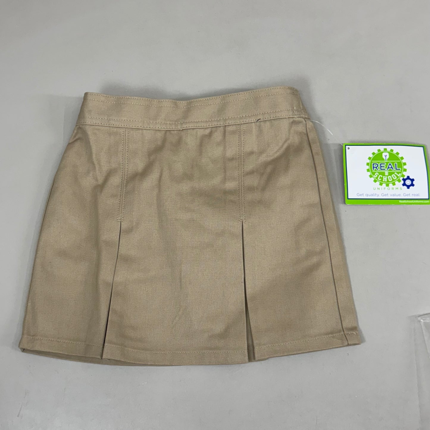 PLUSE UNIFORM (2 PACK) Girls Pleated Skirt w/ Built-in Shorts Youth Girl's Sz 6 Khaki