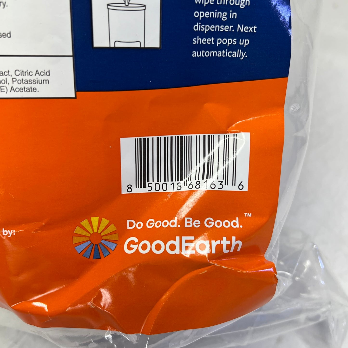 ZA@ GOOD EARTH  (2 PACK, 1800 WIPES EACH)  Sanitizing Wipes  8"x5" White BB 12/27