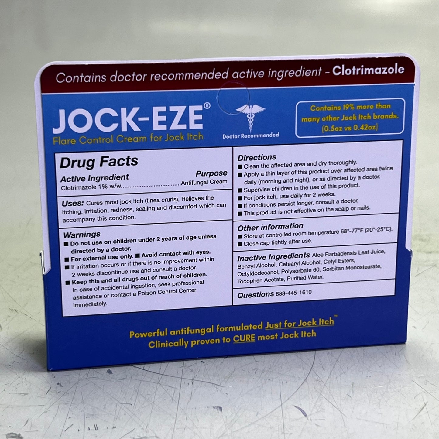 JOCK-EZE Clotrimazole 1% Flare Control Cream 0.5 oz Just for Jock Itch