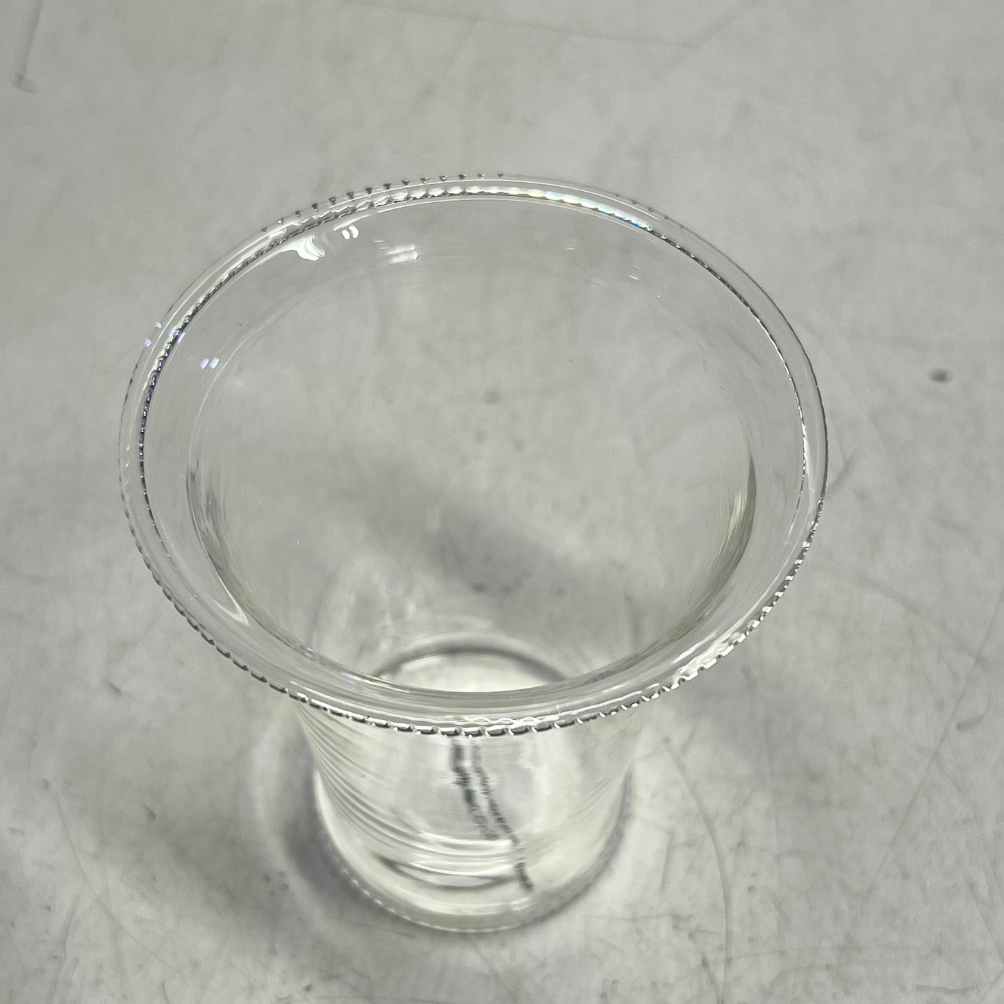 ZA@ CREATIVE CO OP (6 PACK) Drinking Glasses W/ Debossed Rim  6oz Clear DF8590