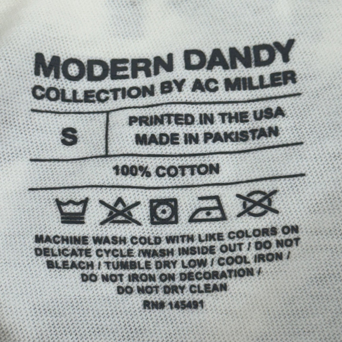 MODERN DANDY Gents Short Sleeve Crew Neck Top Men's SZ S White M-WAL836S Collection By AC Miller