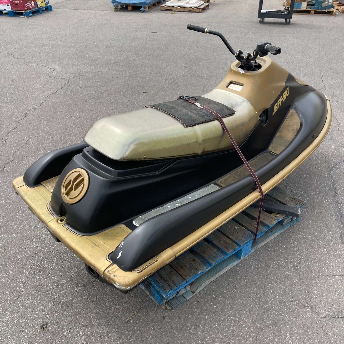 Z@ KAWASAKI Personal Watercraft (Waverunner/Jet Ski/Sea-Doo) Black & Gold w/ Custom "Jeff-Ski" Print (AS-IS)