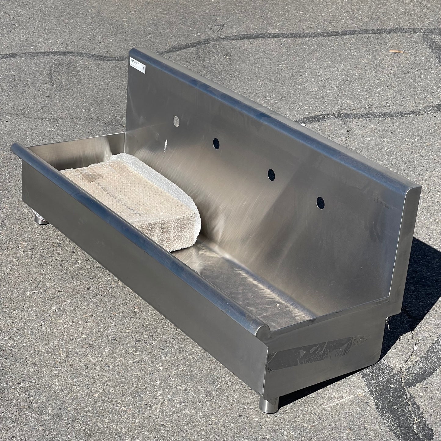 Z@ REGENCY Wall Mounted 2 Faucet Hand Sink 48”x17.5” Stainless Steel 600HSMS1848