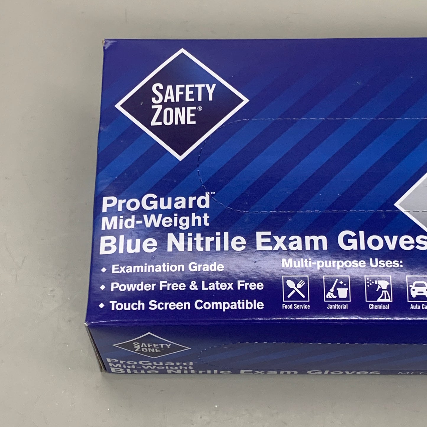 SAFETY ZONE (1,000 PACK) Pro Guard Blue Nitrile Single Use Gloves LG GNPR-LG-1M