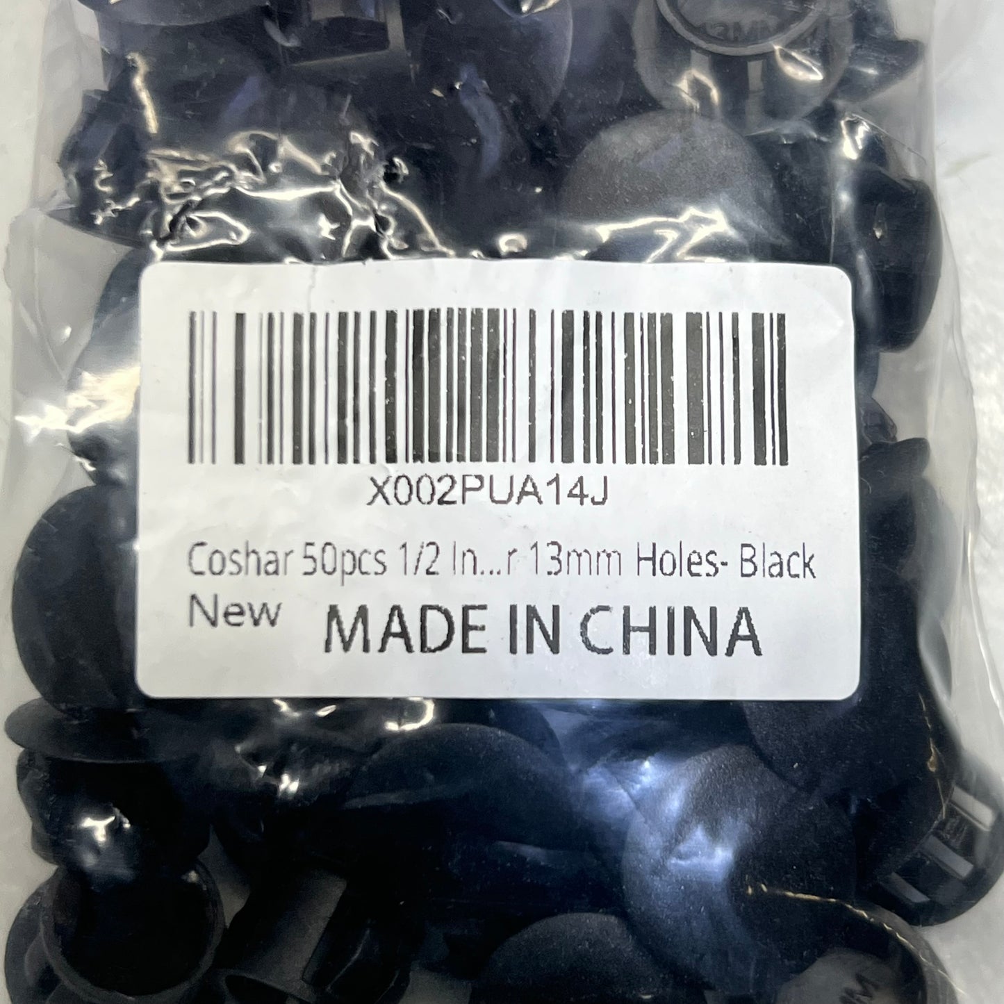 COSHAR (50 PACK) 1/2" Plastic Black Locking Hole Plug Panel, Hole Diameter 13mm X002PUA14J