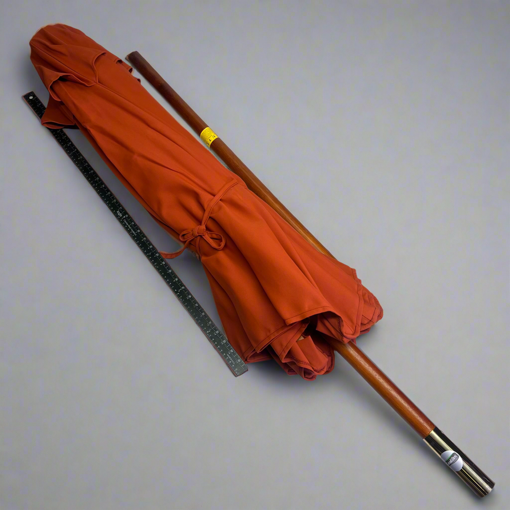 GROSFILLEX Wooden Market Outdoor Umbrella 7' Fits 1-1/2" Holes Terra Cotta
