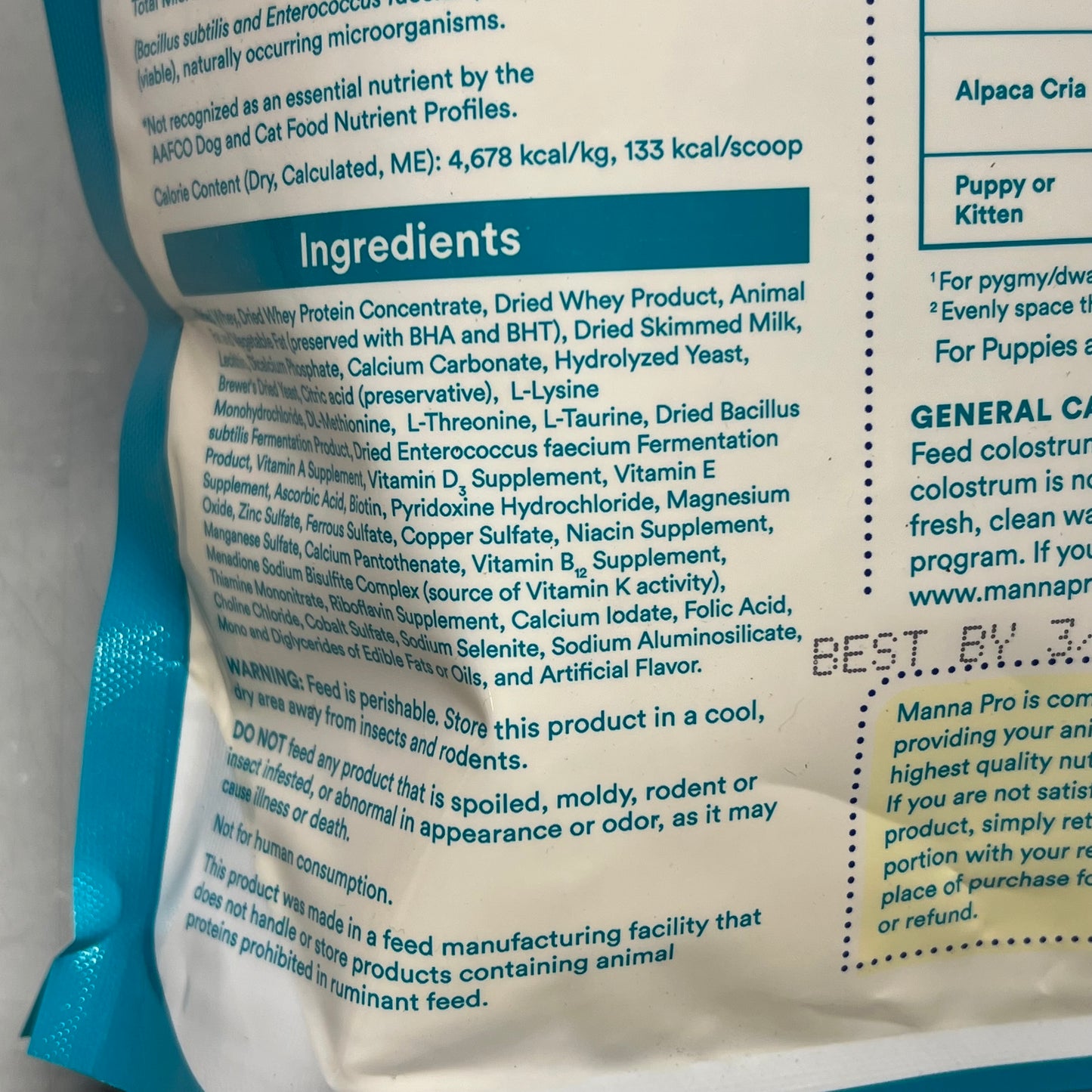NURSE ALL All-Milk Replacer W/ Probiotics Multi-Species 3.5lbs White BB 03/26