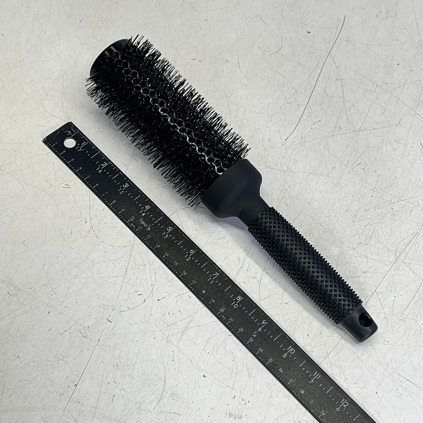 ERGO Ionic Ceramic Round Hair Brush Tourmaline Crystal Complex 1 3/4" Black ER43
