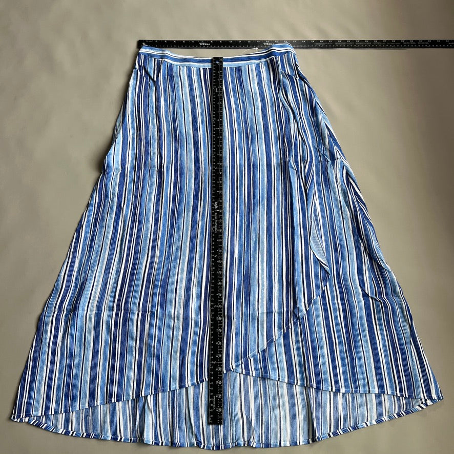 TOMMY BAHAMA Women's Divine Lines Maxi Skirt White Blue Boho Stripe Size 12 (New)