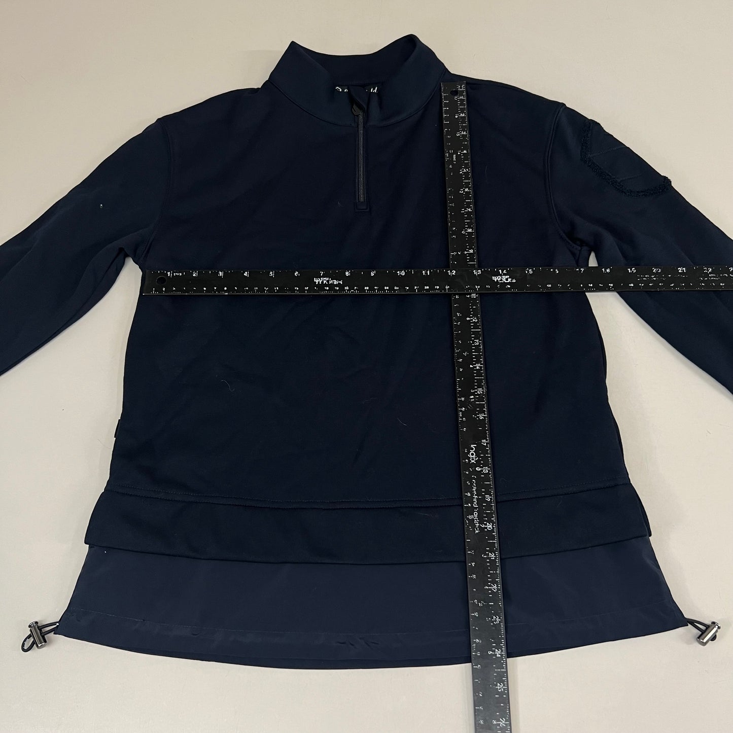SAMSHIELD Luna Equestrian Quarter Zip Up Long Sleeve Shirt Women's Sz S Navy