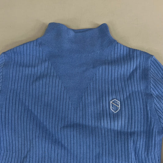 SAMSHIELD Lidia Classic Equestrian Sweater Women's Sz S Washed Blue