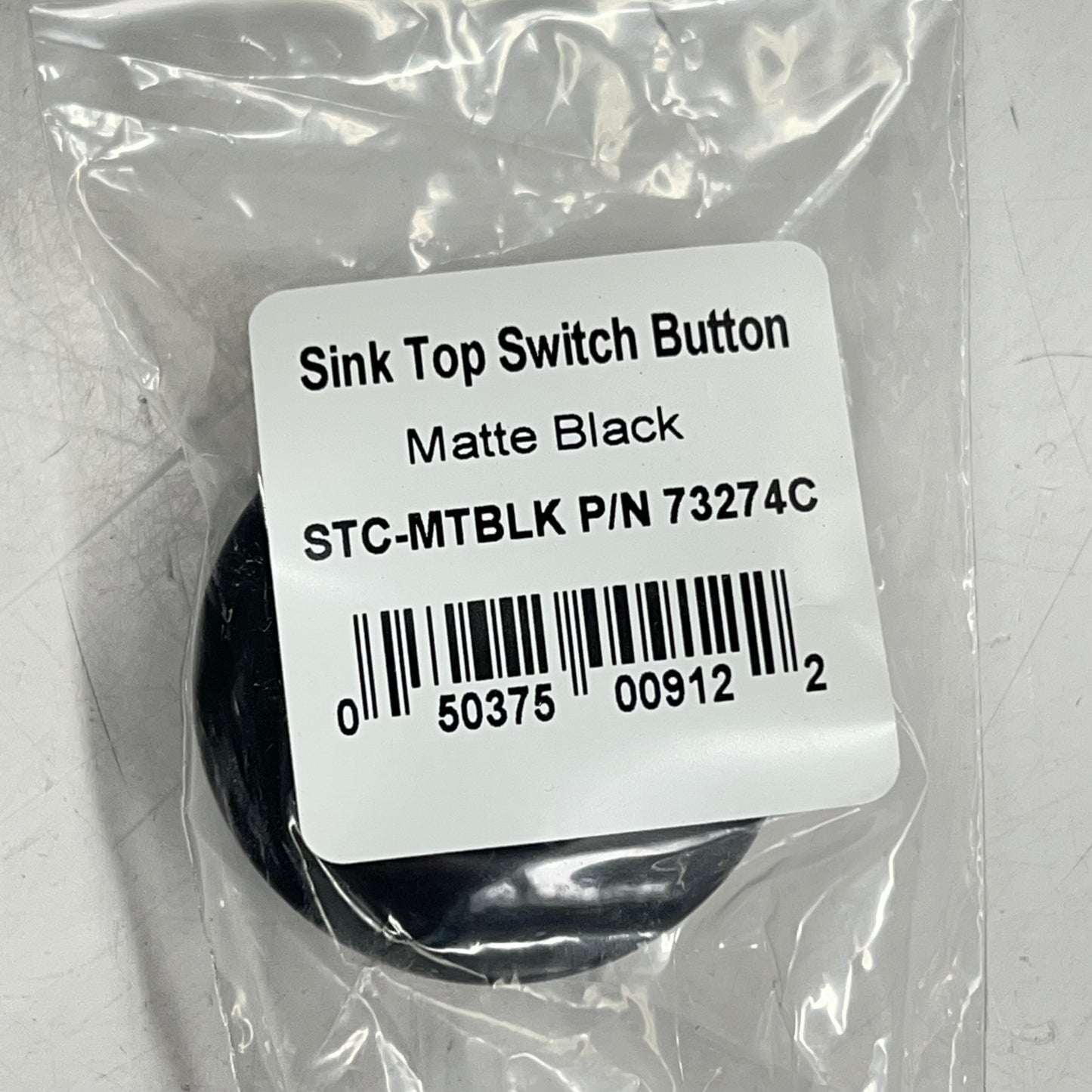 INSINKERATOR Sink Top Switch Button  Fits 1-1/4" to 1-1/2" Dia Black STC-MTBLK