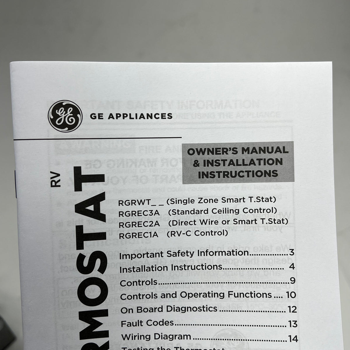 GE ELECTRIC Air Conditioner Main Control Box Single Zone Operation RGREC3A