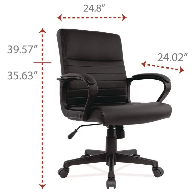 ALERA Mid-Back Chair Sz 35.9-39.8” H x 24.6” W x 23.8” D, Black ALEBC42B19