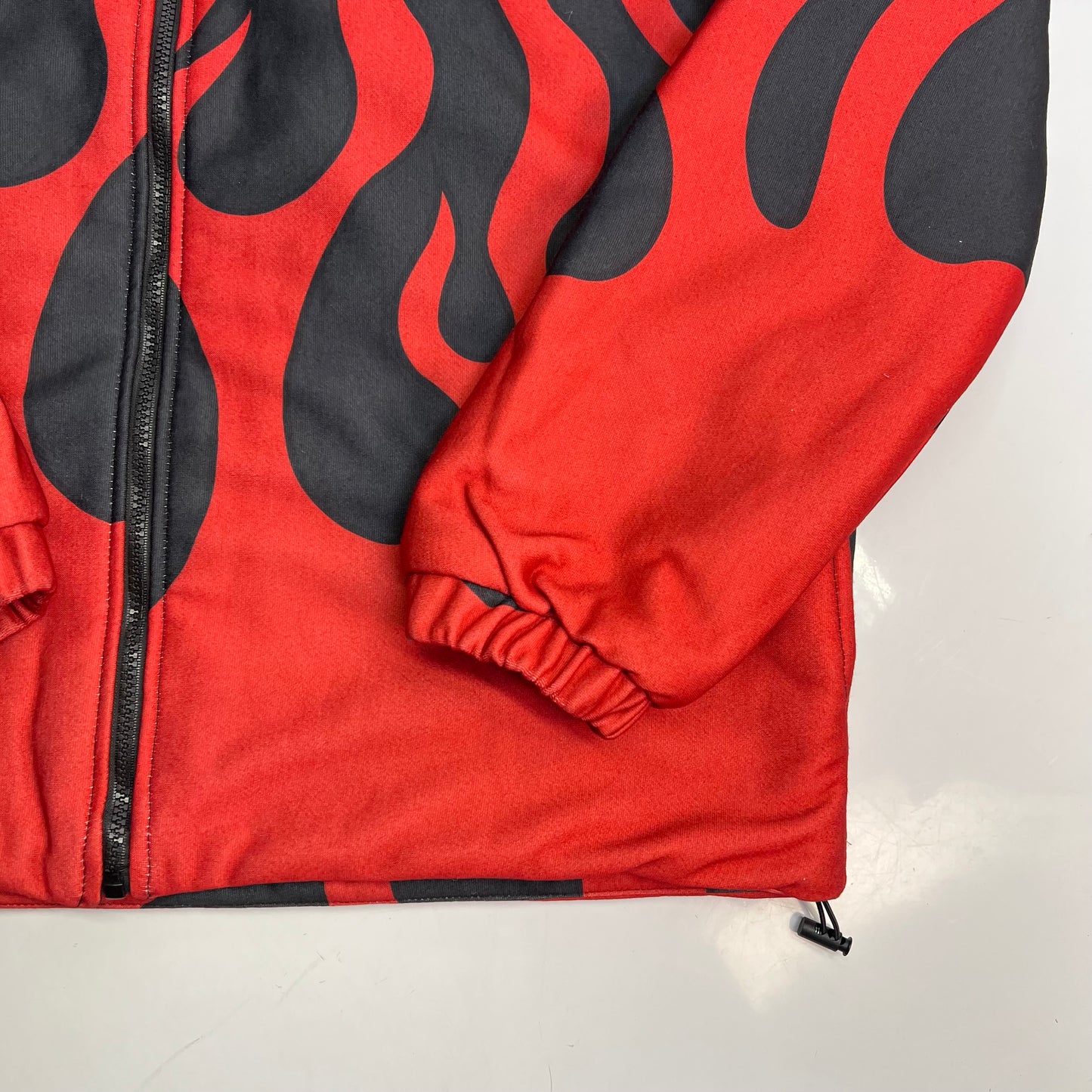 AMERICAN STITCH Flame Coat Jacket Full Zip Men's Sz S Black/Red HD25-T333