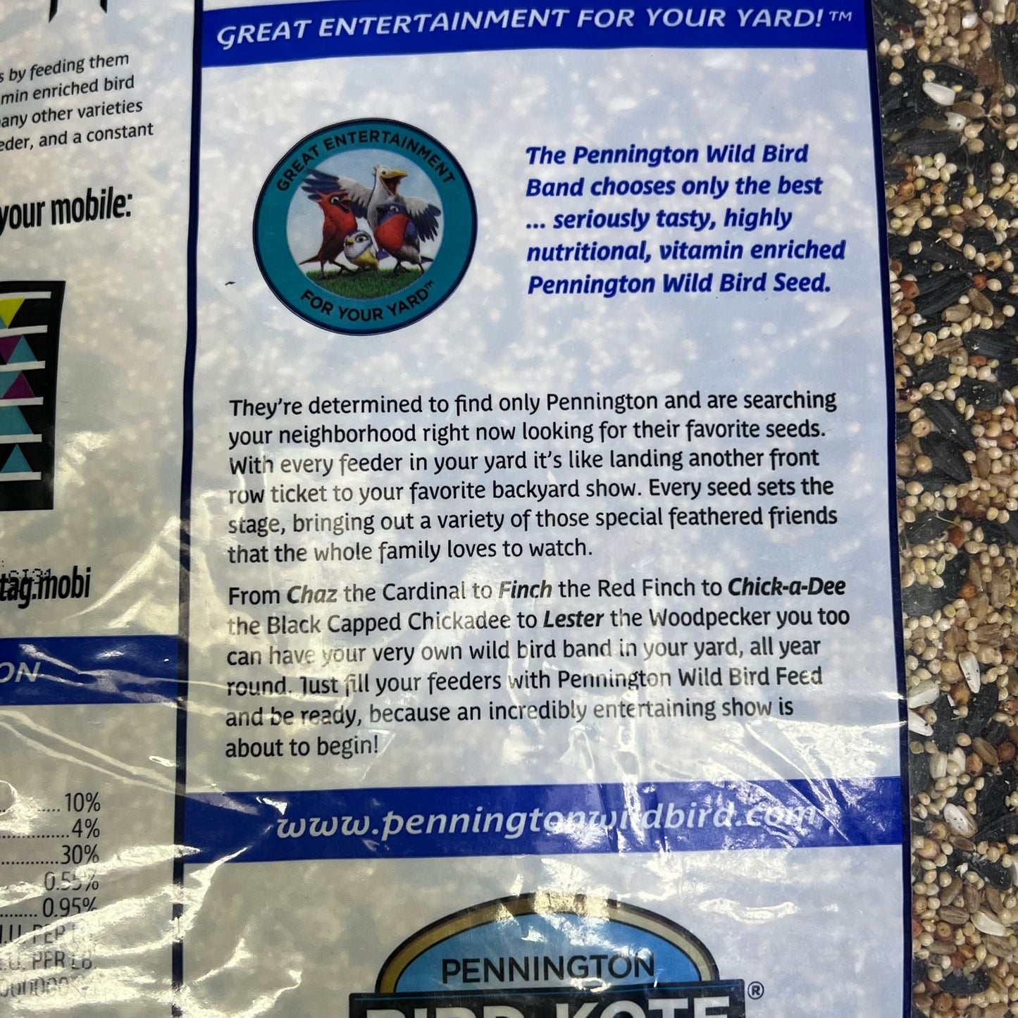 ZA@ PENNINGTON Premium Select Blend Bird Food Assorted Seeds 20 lb Bag