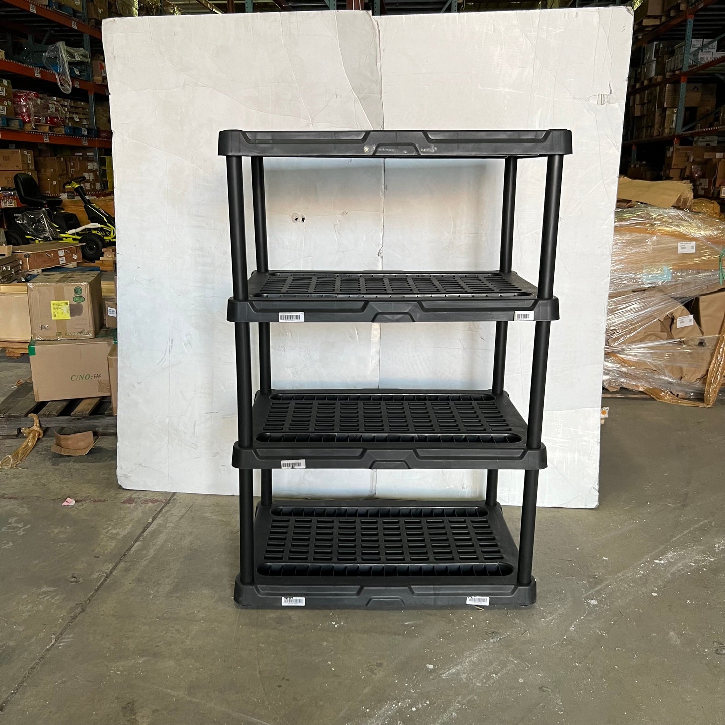 ZA@ BLACK+DECKER (2 PACK) 4-Tier Heavy Duty Ventilated Plastic Storage Shelving Unit Sz 36"L x 23.25"W X 54"H Black (AS-IS, New Other) A