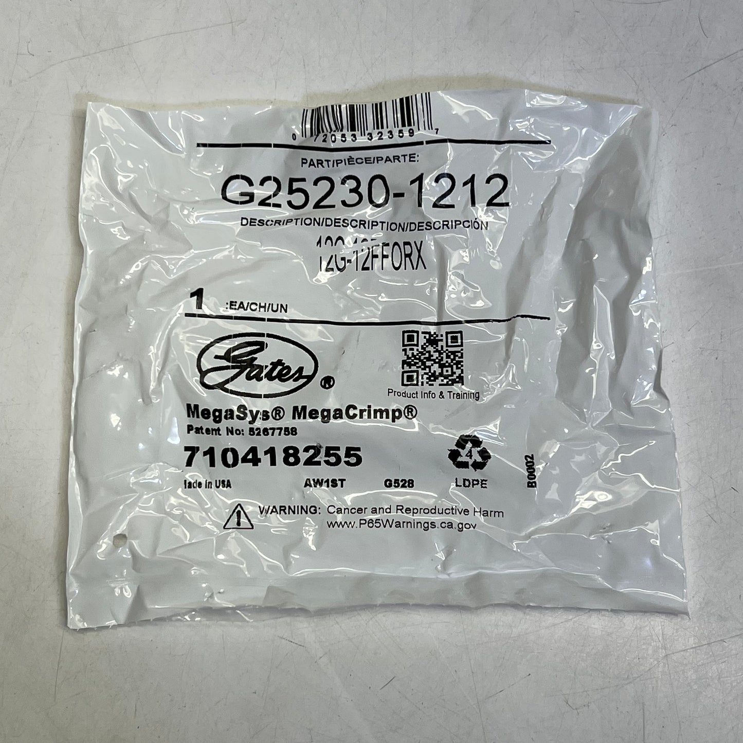 GATES  Female Flat-face O-ring Swivel Coupling 3/4" x 3.65" Silver G25230-1212