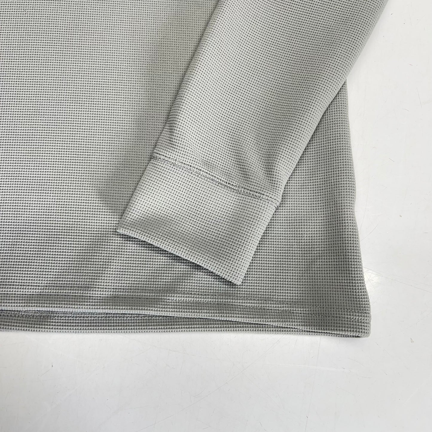 THOMAS STERLING Waffle Knit Half Button Up Long Sleeve Shirt Men's Sz S Grey